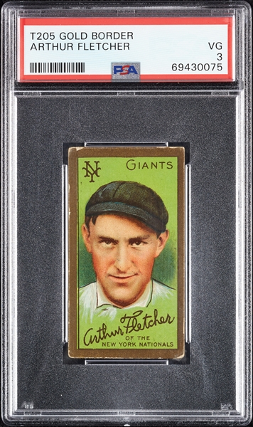 1911 T205 Gold Border Arthur Fletcher PSA 3