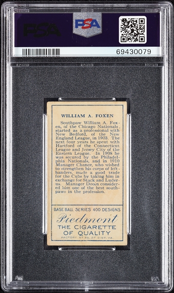 1911 T205 Gold Border WM. A. Foxen PSA 3