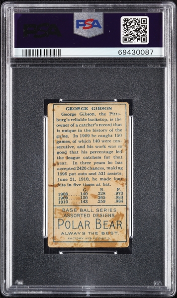 1911 T205 Gold Border George Gibson PSA 2