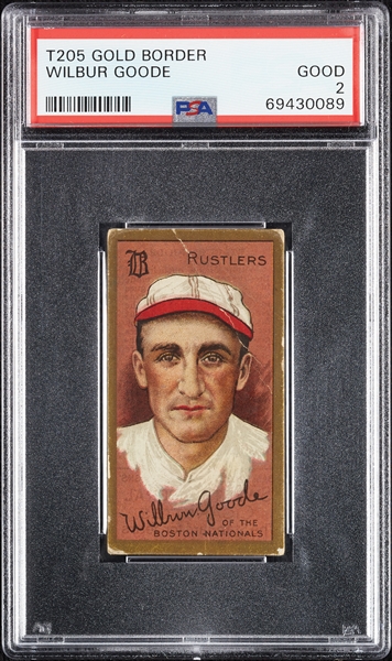 1911 T205 Gold Border Wilbur Goode PSA 2