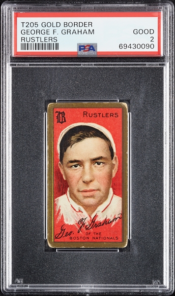 1911 T205 Gold Border George F. Graham Rustlers PSA 2