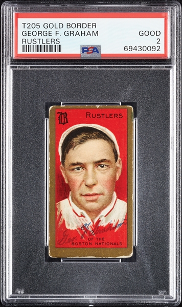 1911 T205 Gold Border George F. Graham Rustlers PSA 2