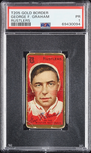 1911 T205 Gold Border George F. Graham Rustlers (American Beauty Back) PSA 1