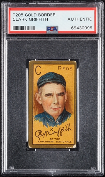 1911 T205 Gold Border Clark Griffith PSA Authentic