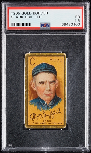 1911 T205 Gold Border Clark Griffith PSA 1.5