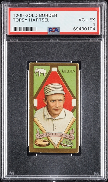 1911 T205 Gold Border Topsy Hartsel PSA 4