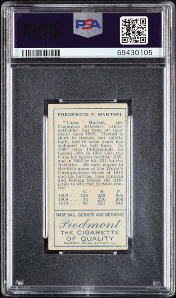 1911 T205 Gold Border Topsy Hartsel PSA 1