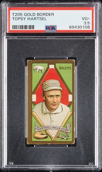 1911 T205 Gold Border Topsy Hartsel PSA 3.5