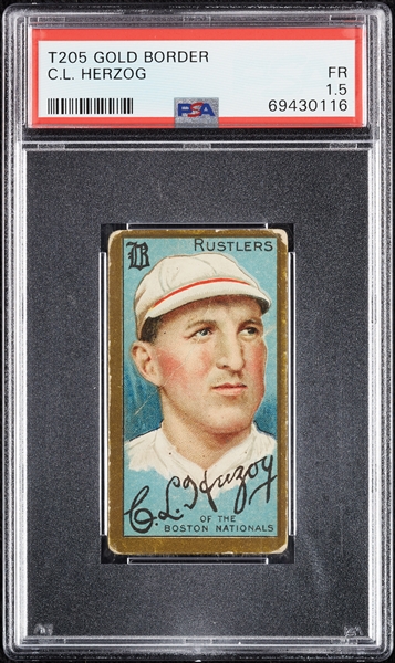 1911 T205 Gold Border C.L. Herzog PSA 1.5