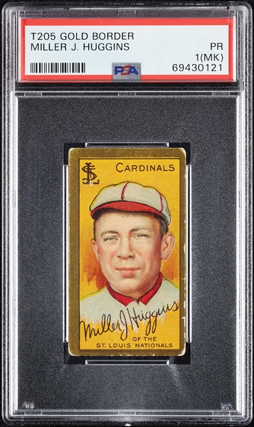 1911 T205 Gold Border Miller J. Huggins PSA 1 (MK)