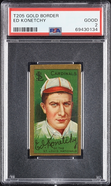 1911 T205 Gold Border Ed Konetchy PSA 2