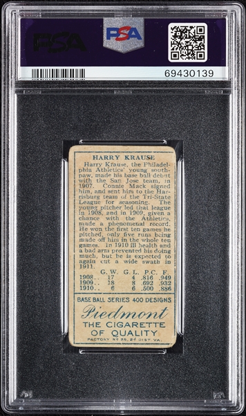 1911 T205 Gold Border Harry Krause PSA 2