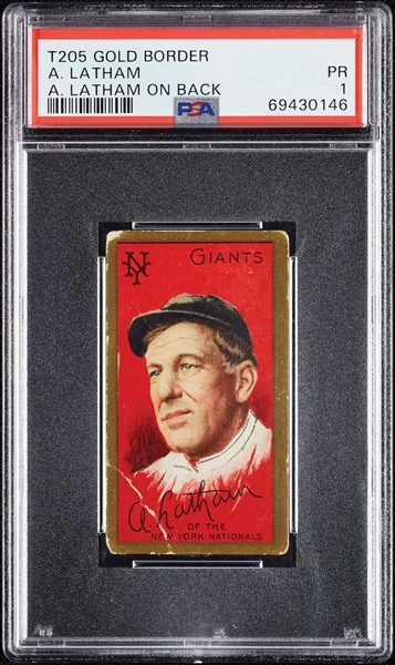 1911 T205 Gold Border A. Latham (A. Latham On Back) PSA 1