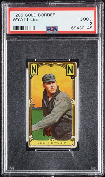 1911 T205 Gold Border Wyatt Lee PSA 2