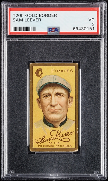 1911 T205 Gold Border Sam Leever PSA 3