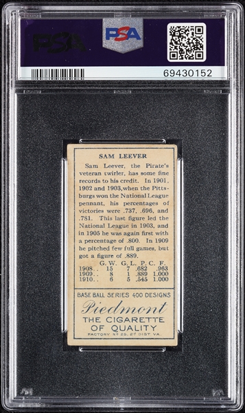 1911 T205 Gold Border Sam Leever PSA 4