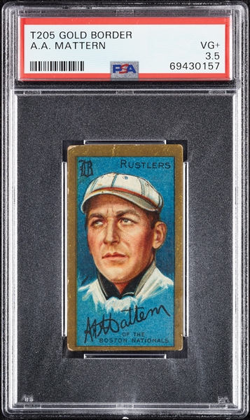 1911 T205 Gold Border A.A. Mattern PSA 3.5