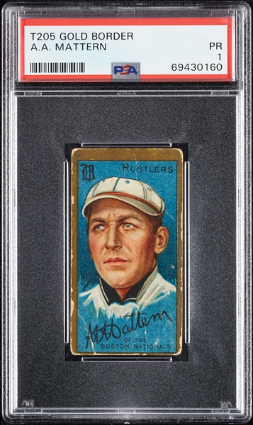 1911 T205 Gold Border A.A. Mattern PSA 1