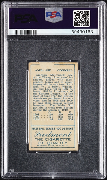 1911 T205 Gold Border Amby McConnell PSA Authentic