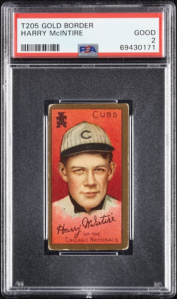 1911 T205 Gold Border Harry McIntire PSA 2