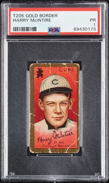 1911 T205 Gold Border Harry McIntire PSA 1