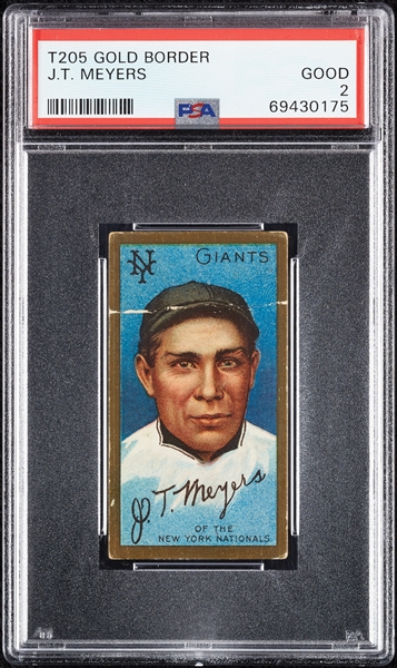 1911 T205 Gold Border J.T. Meyers PSA 2