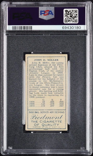 1911 T205 Gold Border J.D. Miller PSA 4