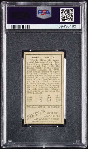 1911 T205 Gold Border J.D. Miller PSA 2