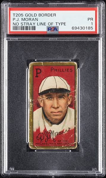 1911 T205 Gold Border P.J. Moran (No Stray Line Of Type) PSA 1