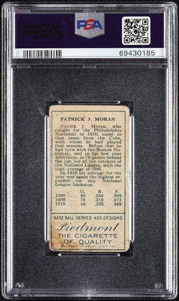 1911 T205 Gold Border P.J. Moran (No Stray Line Of Type) PSA 1