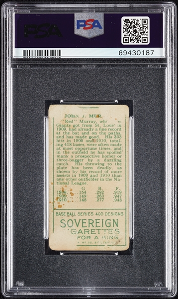 1911 T205 Gold Border Jack Murray PSA 1