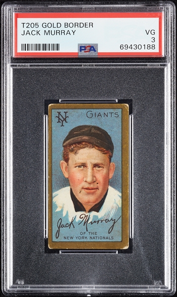 1911 T205 Gold Border Jack Murray PSA 3