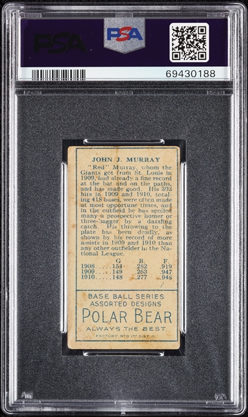 1911 T205 Gold Border Jack Murray PSA 3