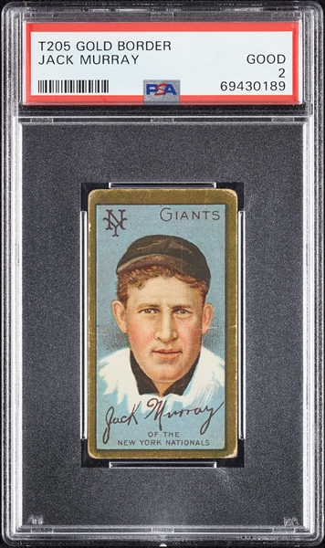 1911 T205 Gold Border Jack Murray PSA 2