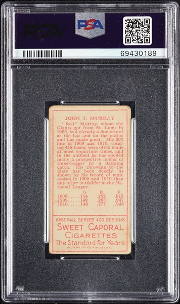 1911 T205 Gold Border Jack Murray PSA 2