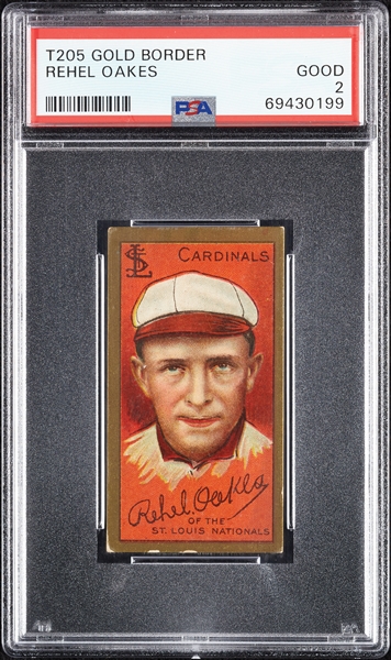 1911 T205 Gold Border Rebel Oakes PSA 2