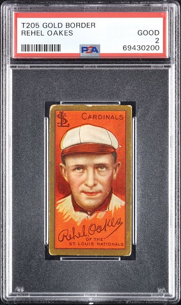 1911 T205 Gold Border Rebel Oakes PSA 2