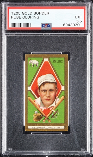 1911 T205 Gold Border Rube Oldring PSA 5.5