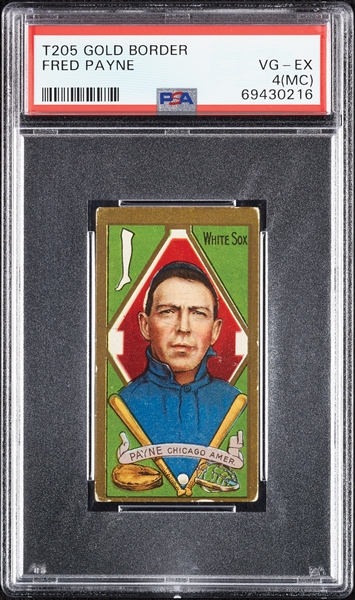 1911 T205 Gold Border Fred Payne PSA 4 (MC)