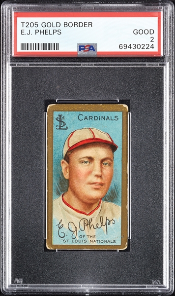 1911 T205 Gold Border E.J. Phelps PSA 2