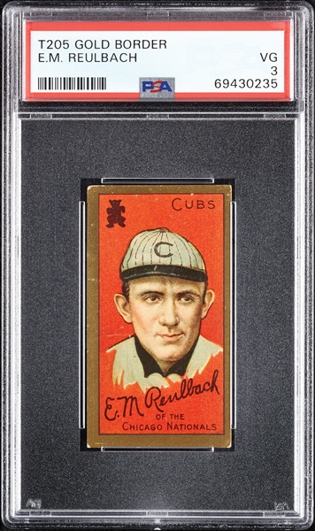 1911 T205 Gold Border E.M. Reulbach PSA 3