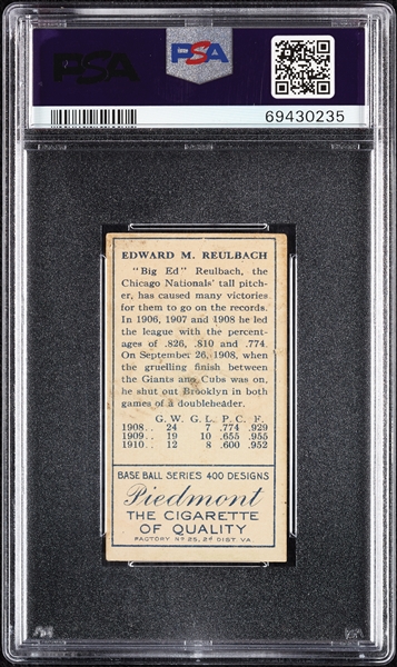 1911 T205 Gold Border E.M. Reulbach PSA 3