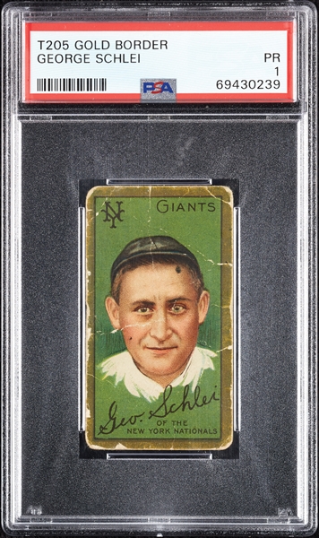 1911 T205 Gold Border George Schlei PSA 1