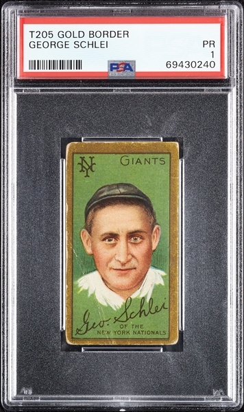 1911 T205 Gold Border George Schlei PSA 1