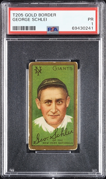 1911 T205 Gold Border George Schlei PSA 1