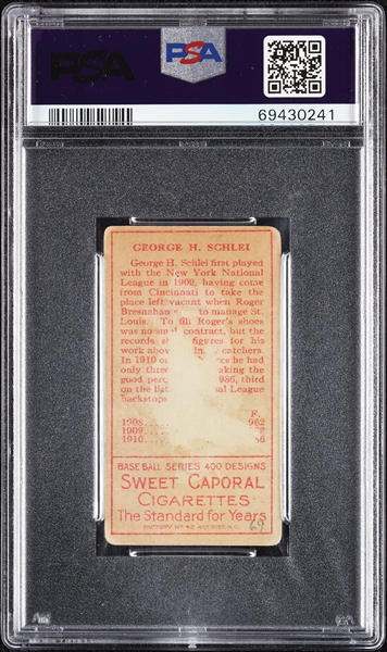 1911 T205 Gold Border George Schlei PSA 1