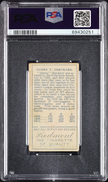 1911 T205 Gold Border Jas. T. Sheckard PSA 3