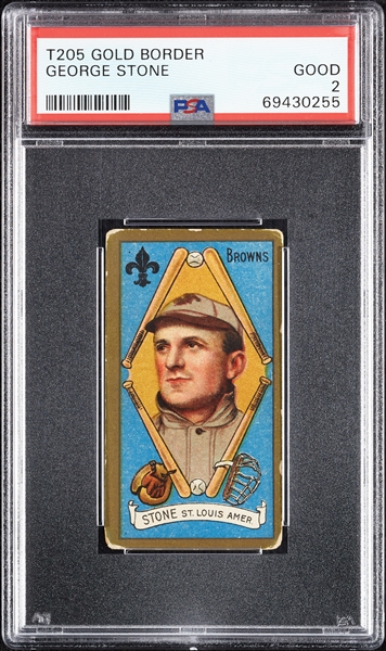 1911 T205 Gold Border George Stone PSA 2