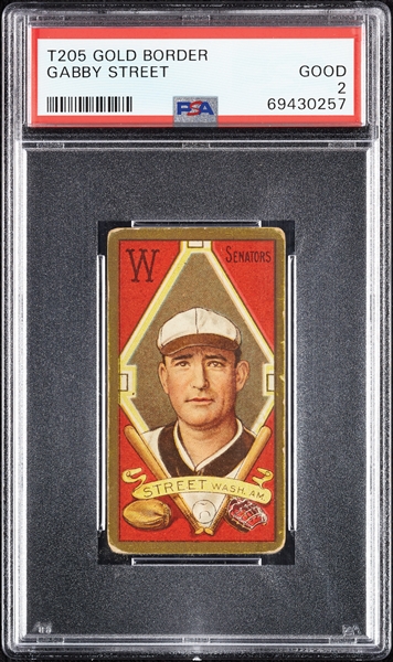 1911 T205 Gold Border Gabby Street PSA 2