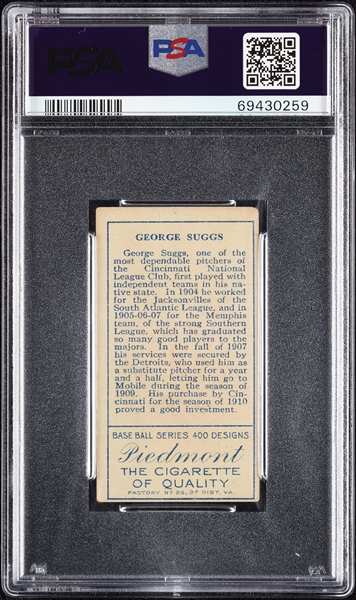 1911 T205 Gold Border George F. Suggs PSA 3